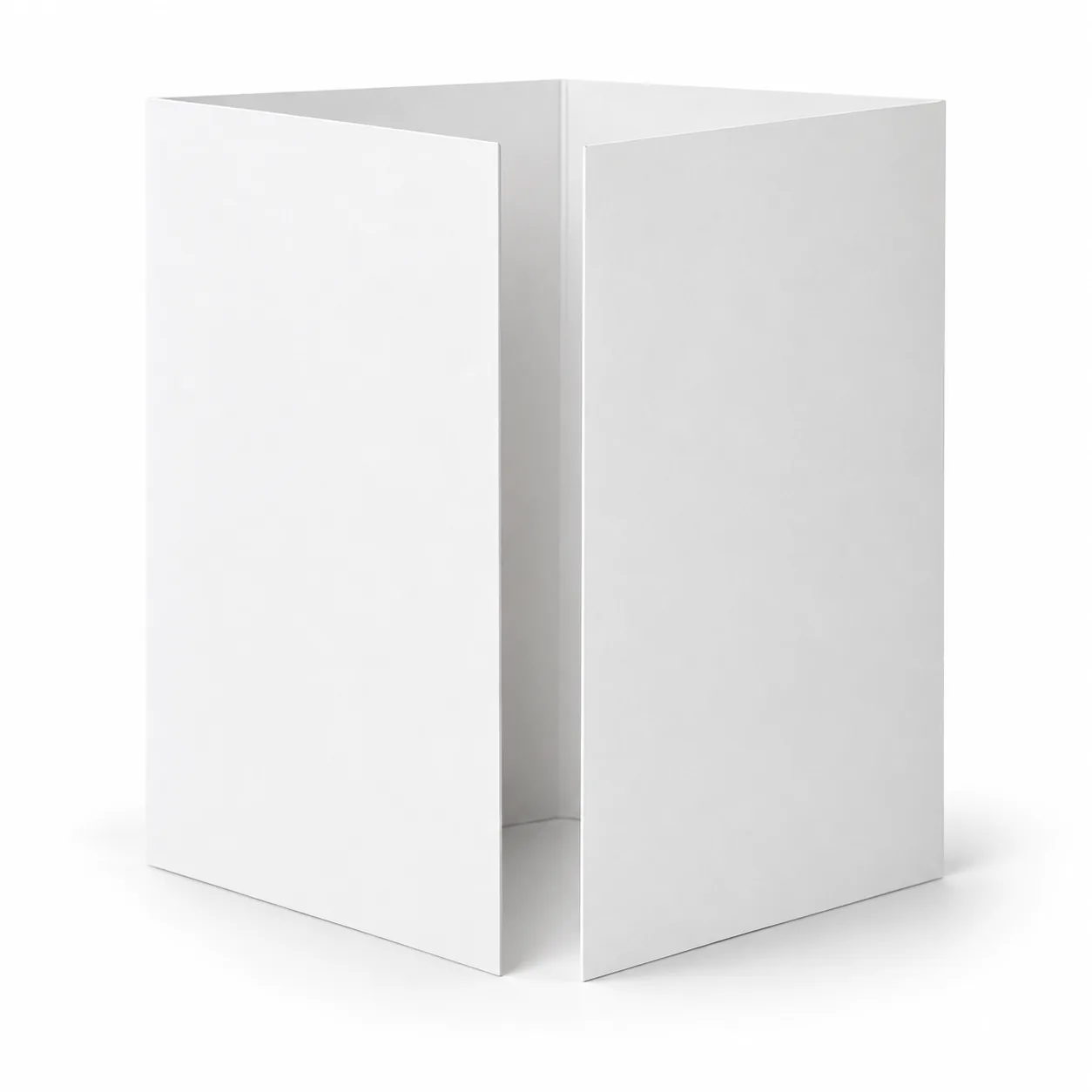 White gatefold brochure