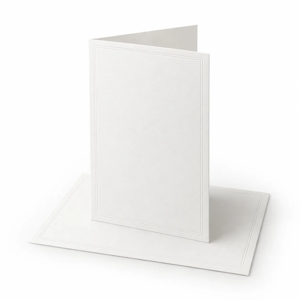 White folded menu card