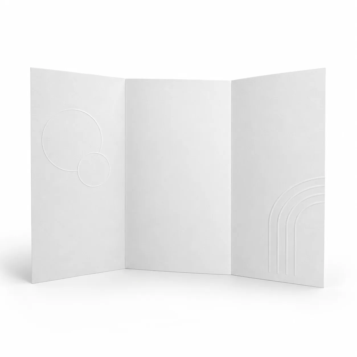 White tri-fold brochure