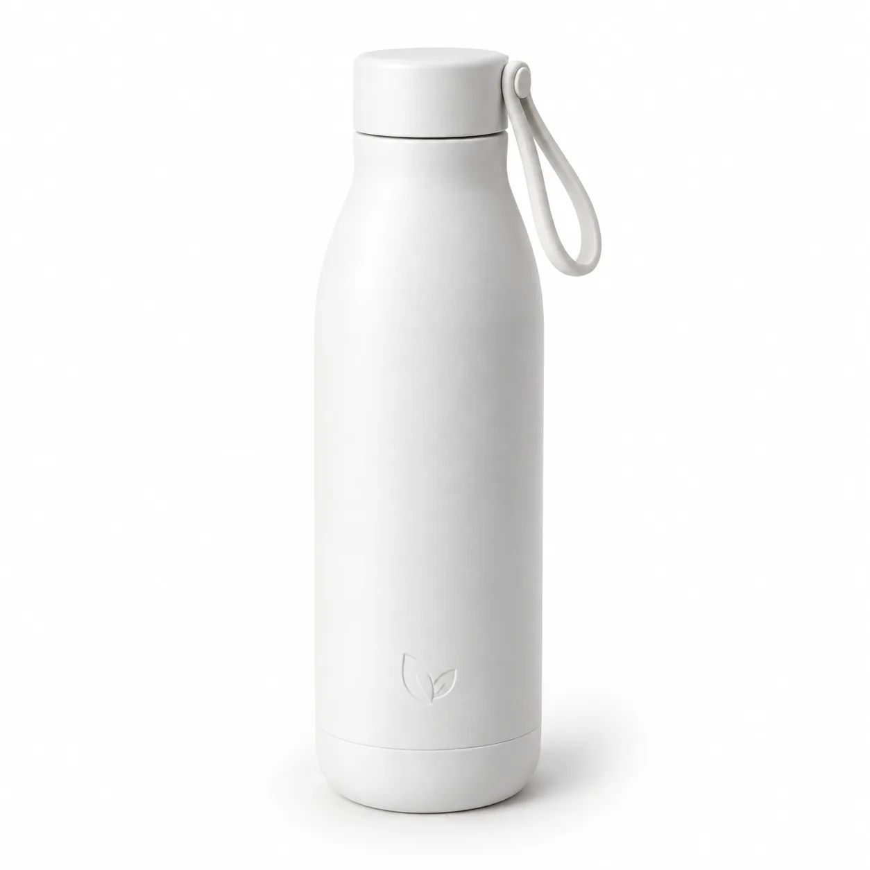 White reusable water bottle