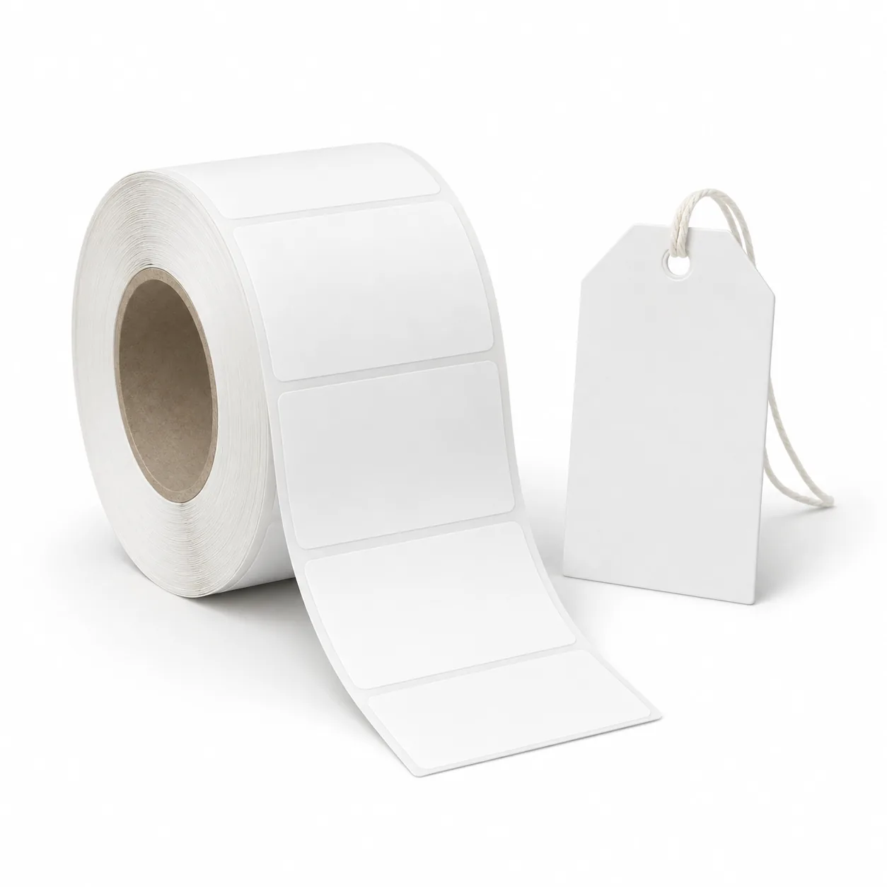 White mailing labels and product tag